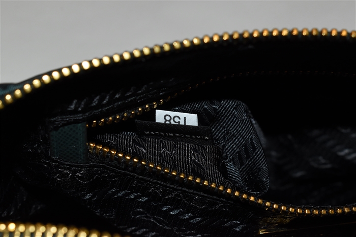 Bottle Green Prada Pouch, size S