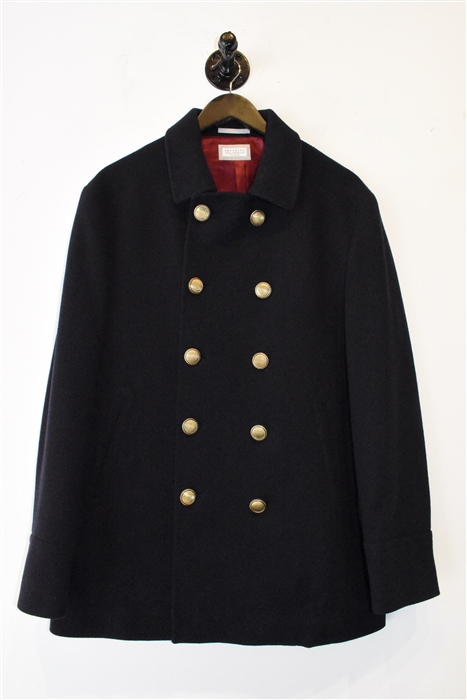 Navy Brunello Cucinelli Peacoat, size M
