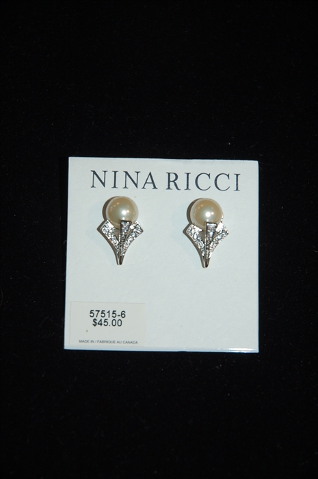 Rhodium Nina Ricci Earrings, size O/S
