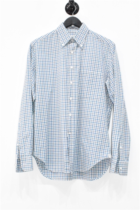 Blue Check Loro Piana Button Shirt, size M