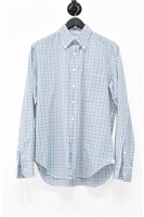 Blue Check Loro Piana Button Shirt, size M