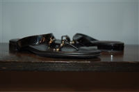 Black Leather Prada Sandal, size 7.5