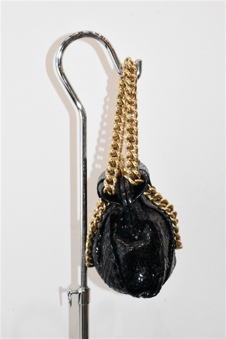 Shiny Black Christian Louboutin Evening Bag, size S