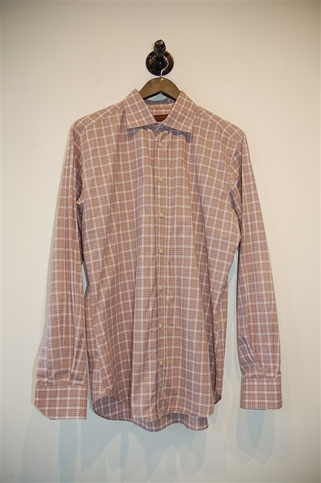 Purple Check Etro Button Shirt, size L
