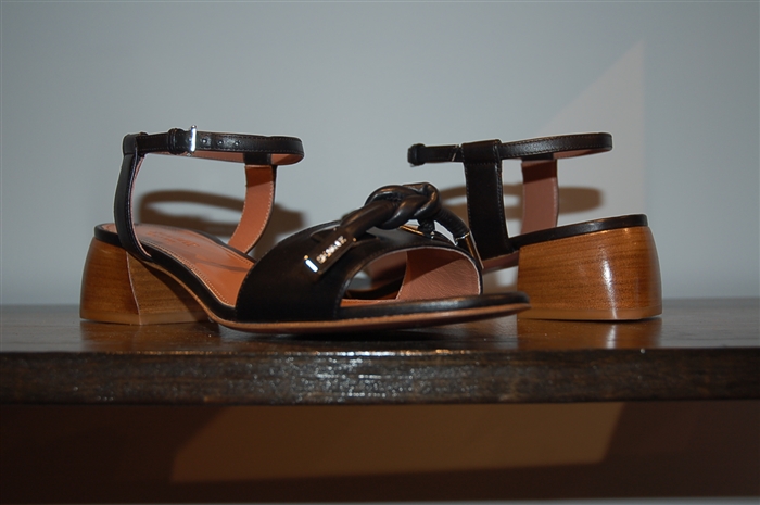 Black Leather Sportmax Sandal, size 8.5