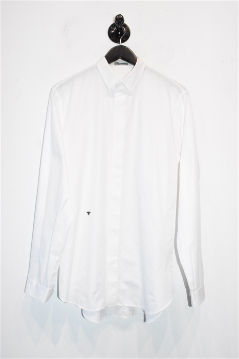 Crisp White Dior Button Shirt, size M