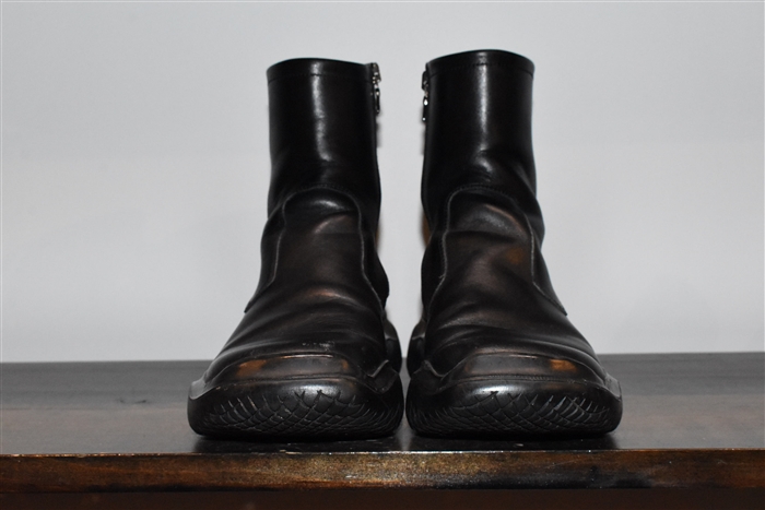 Black Leather Prada Ankle Boots, size 8