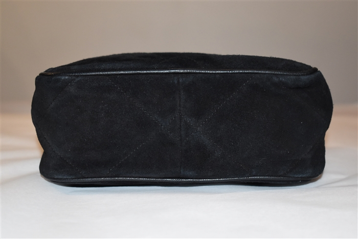 Black Suede Chanel - Vintage Shoulder Bag, size S