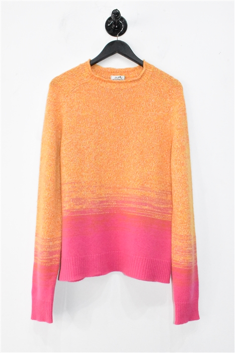 Tangerine Hermes Cashmere Sweater, size S
