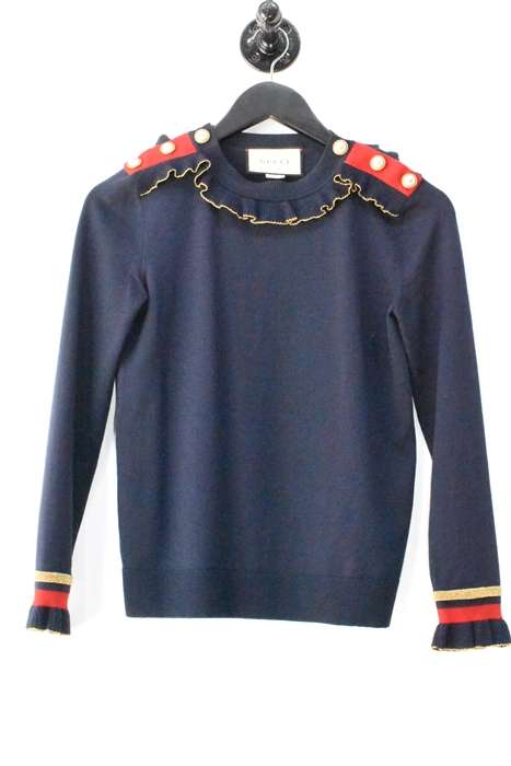 Navy Gucci Pullover, size XS