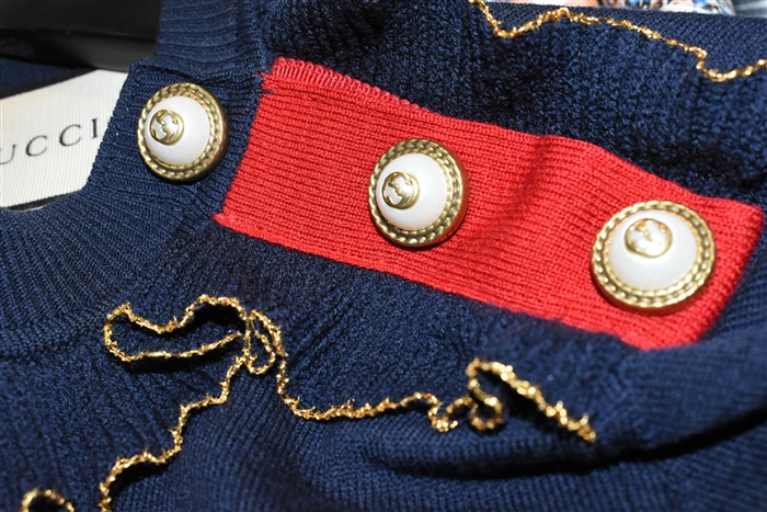 Navy Gucci Pullover, size XS
