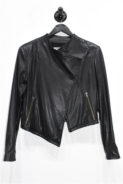 Black Leather Helmut Lang Leather Jacket, size L