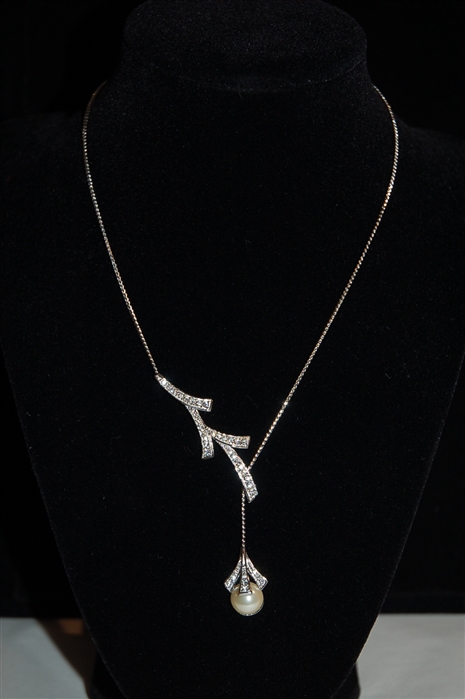 Rhodium Nina Ricci Necklace, size O/S