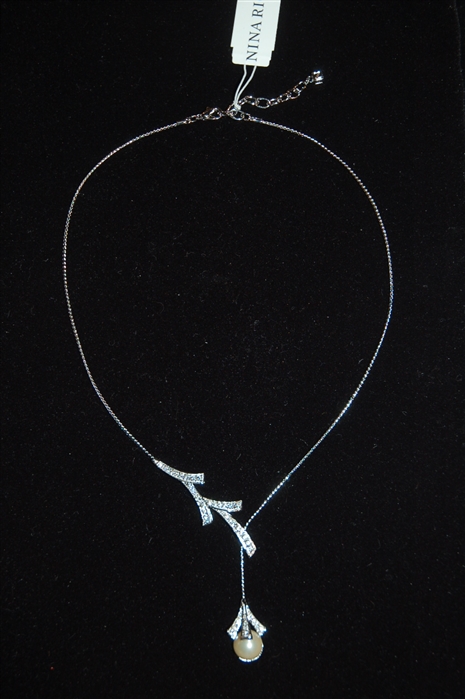 Rhodium Nina Ricci Necklace, size O/S