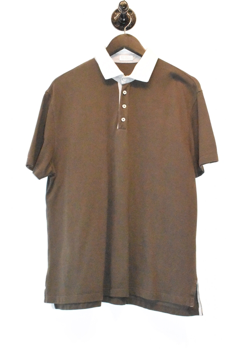 Chocolate Brunello Cucinelli Polo, size L