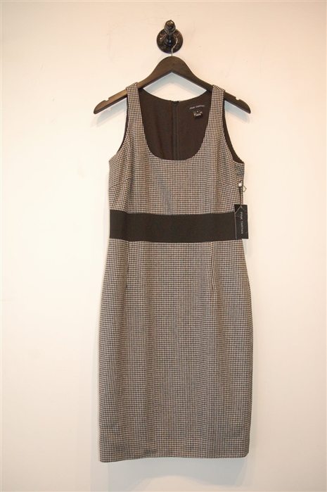 Houndstooth Pink Tartan Sheath Dress, size 8