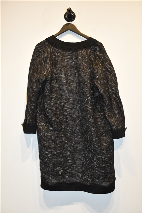 Black & Silver Oscar de la Renta Dress Coat, size 6