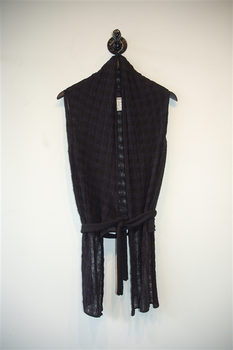 Black Check Sarah Pacini Vest, size O/S