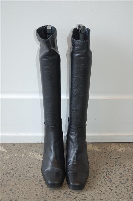 Black Leather Stuart Weitzman Boots, size 7