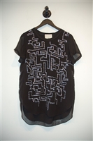 Black & Silver 3.1 Phillip Lim Short-Sleeved Top, size 6