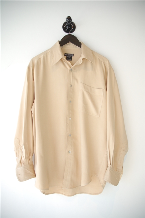 Pale Beige Holt Renfrew Button Shirt, size S