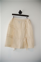 Cream Alberta Ferretti Straight Skirt, size 8