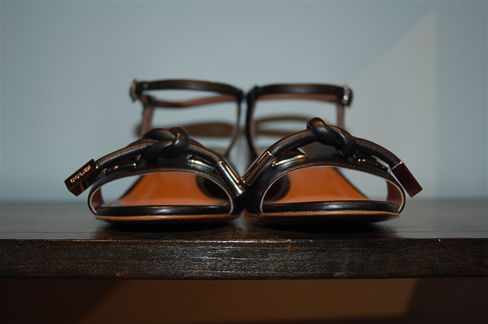 Black Leather Sportmax Sandal, size 7