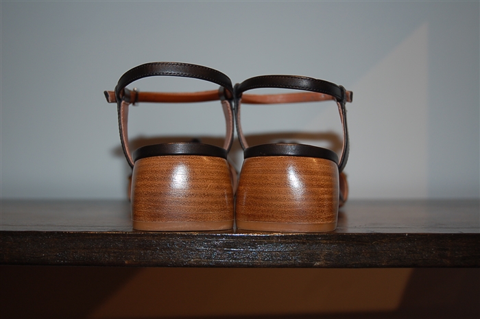 Black Leather Sportmax Sandal, size 7