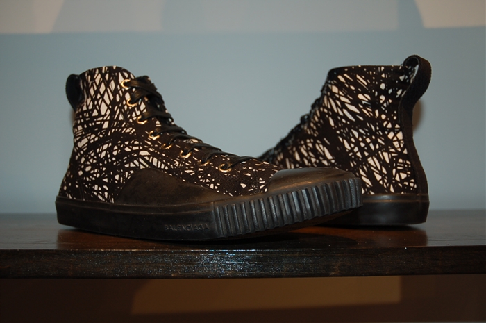 Black & White Balenciaga High-Top Sneakers, size 8