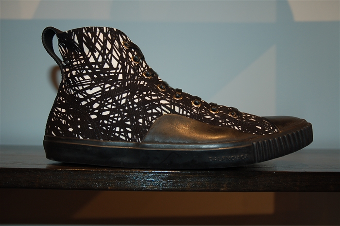 Black & White Balenciaga High-Top Sneakers, size 8