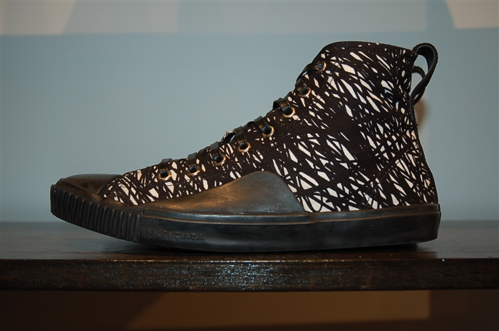 Black & White Balenciaga High-Top Sneakers, size 8