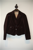 Chocolate Velvet Burberry Jacket, size 2