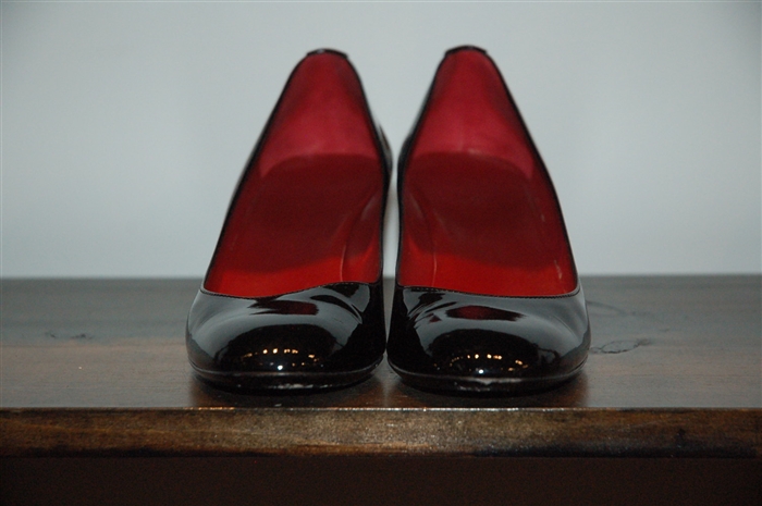 Black Patent Gucci Wedge, size 8