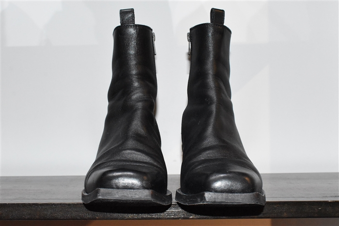 Black Leather Ann Demeulemeester Ankle Boots, size 10