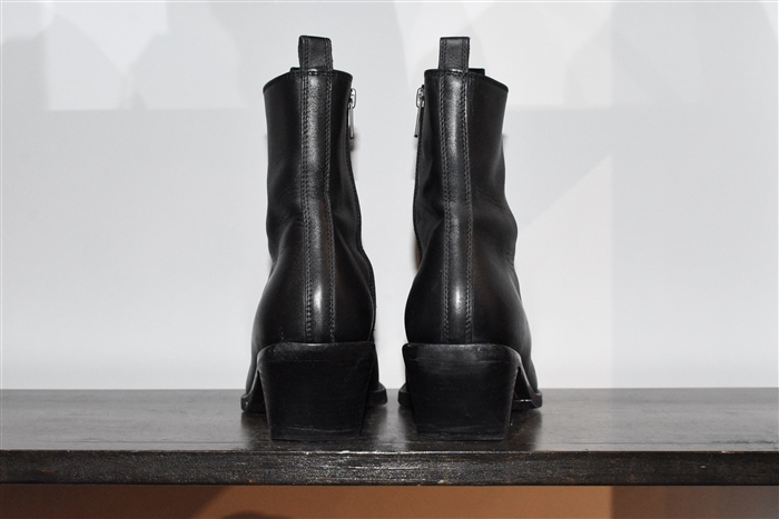 Black Leather Ann Demeulemeester Ankle Boots, size 10