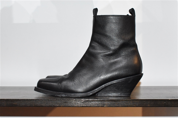 Black Leather Ann Demeulemeester Ankle Boots, size 10