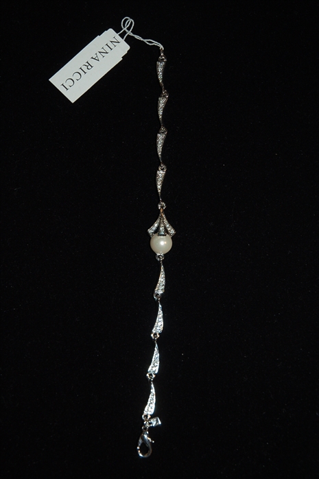 Rhodium Nina Ricci Bracelet, size O/S