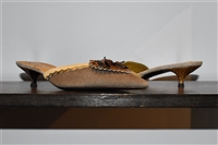 Dark Khaki Saint Laurent Mules, size 8