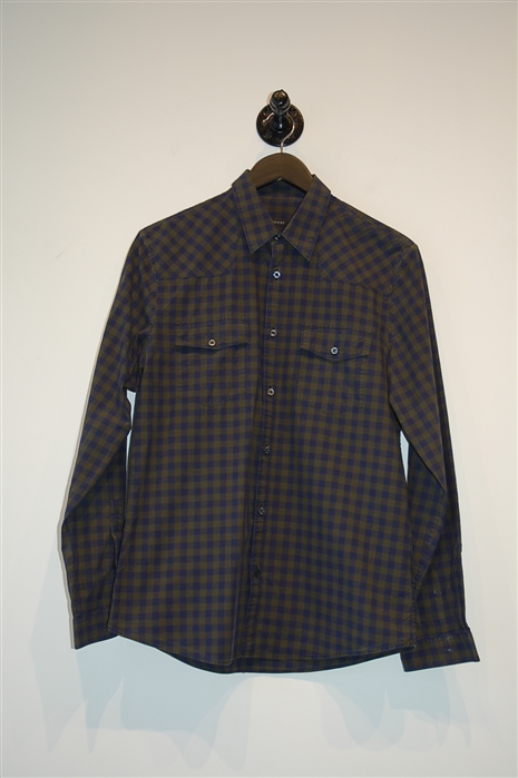 Gingham Gucci Button Shirt, size M