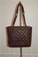 Dark Chocolate Chanel - Vintage Tote, size S
