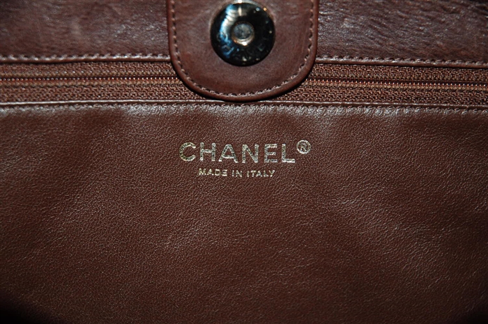 Dark Chocolate Chanel - Vintage Tote, size S