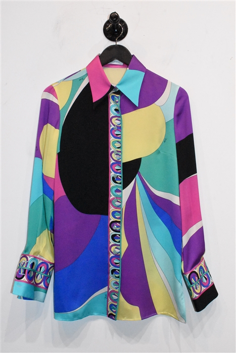 Print Emilio Pucci Silk Shirt, size S