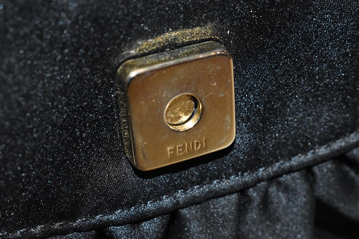 Black Satin Fendi - Vintage Evening Bag, size S