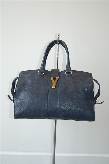 Navy Saint Laurent Satchel, size M