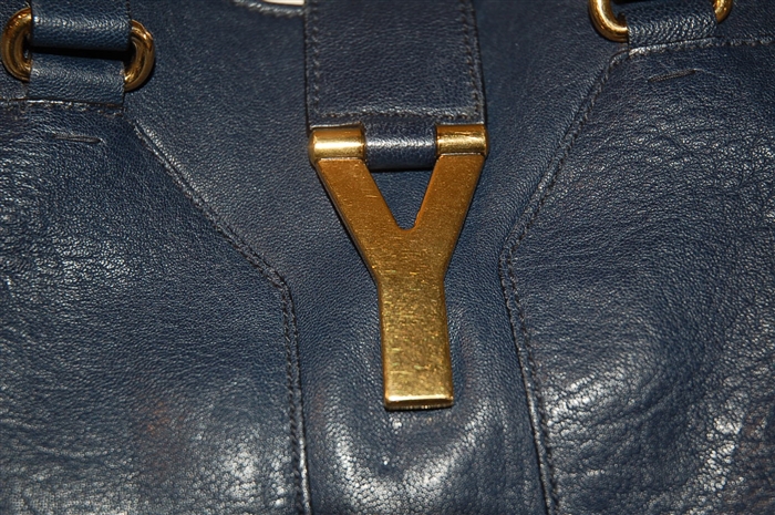 Navy Saint Laurent Satchel, size M