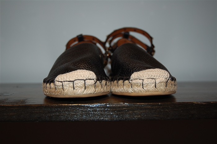 Black Leather Valentino Espadrilles, size 7