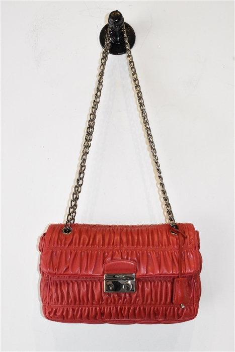Deep Red Prada Shoulder Bag, size S