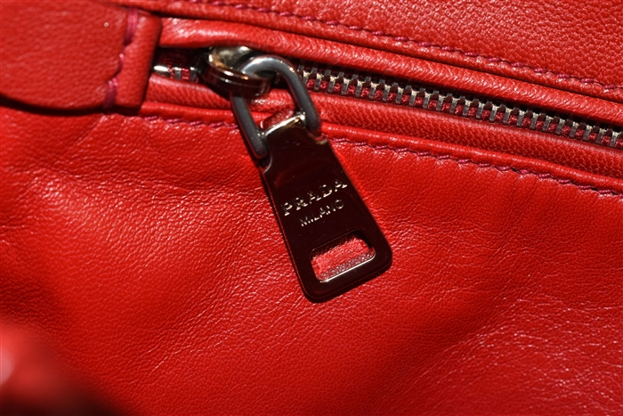 Deep Red Prada Shoulder Bag, size S