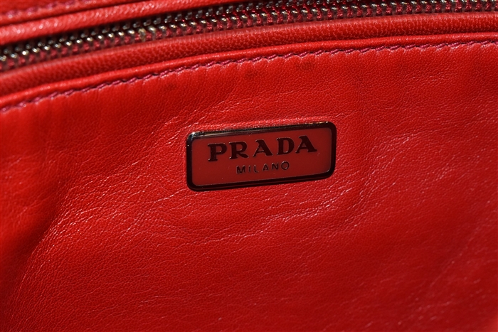 Deep Red Prada Shoulder Bag, size S