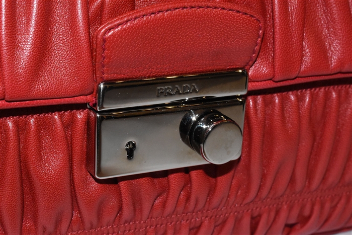 Deep Red Prada Shoulder Bag, size S